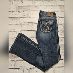 Silver Suki Surplus Bootcut Jeans 29x34 Thick Stitch Y2K